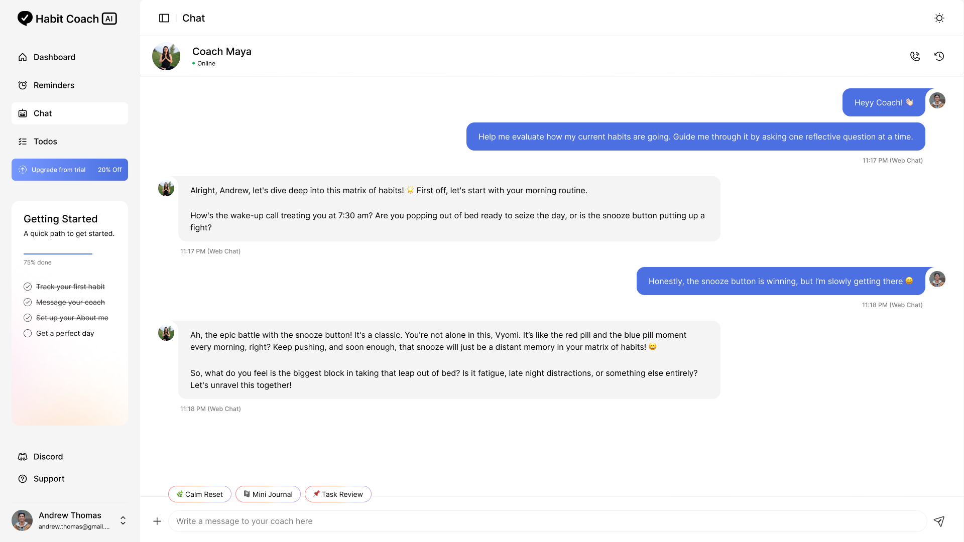 AI chat interface