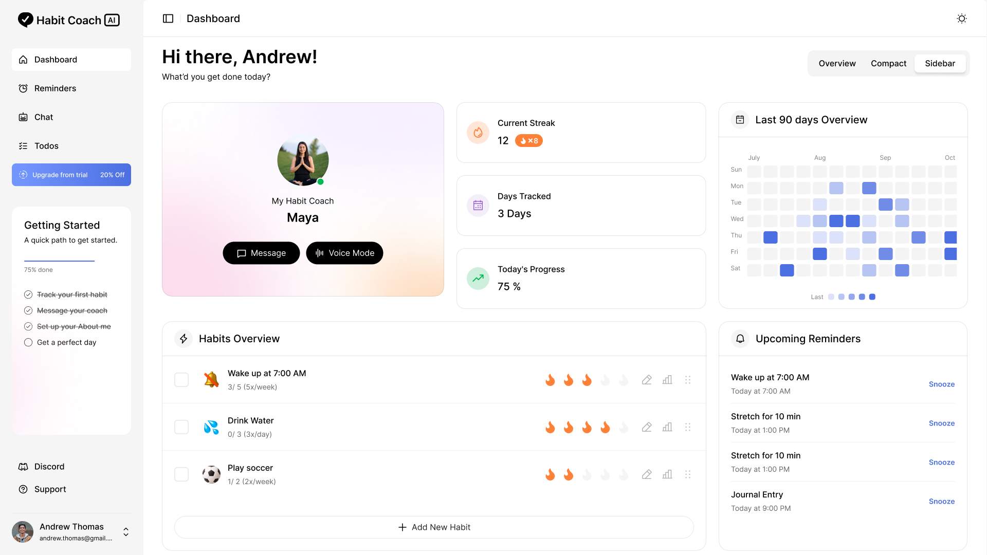 Dashboard view
